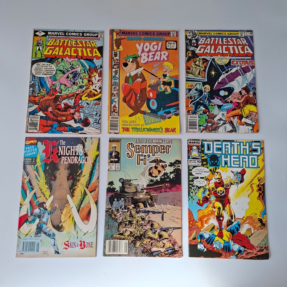 60 Marvel Comic Book Lot Heroes for Hire Deadpool Battlestar Galactica Yogi Bear